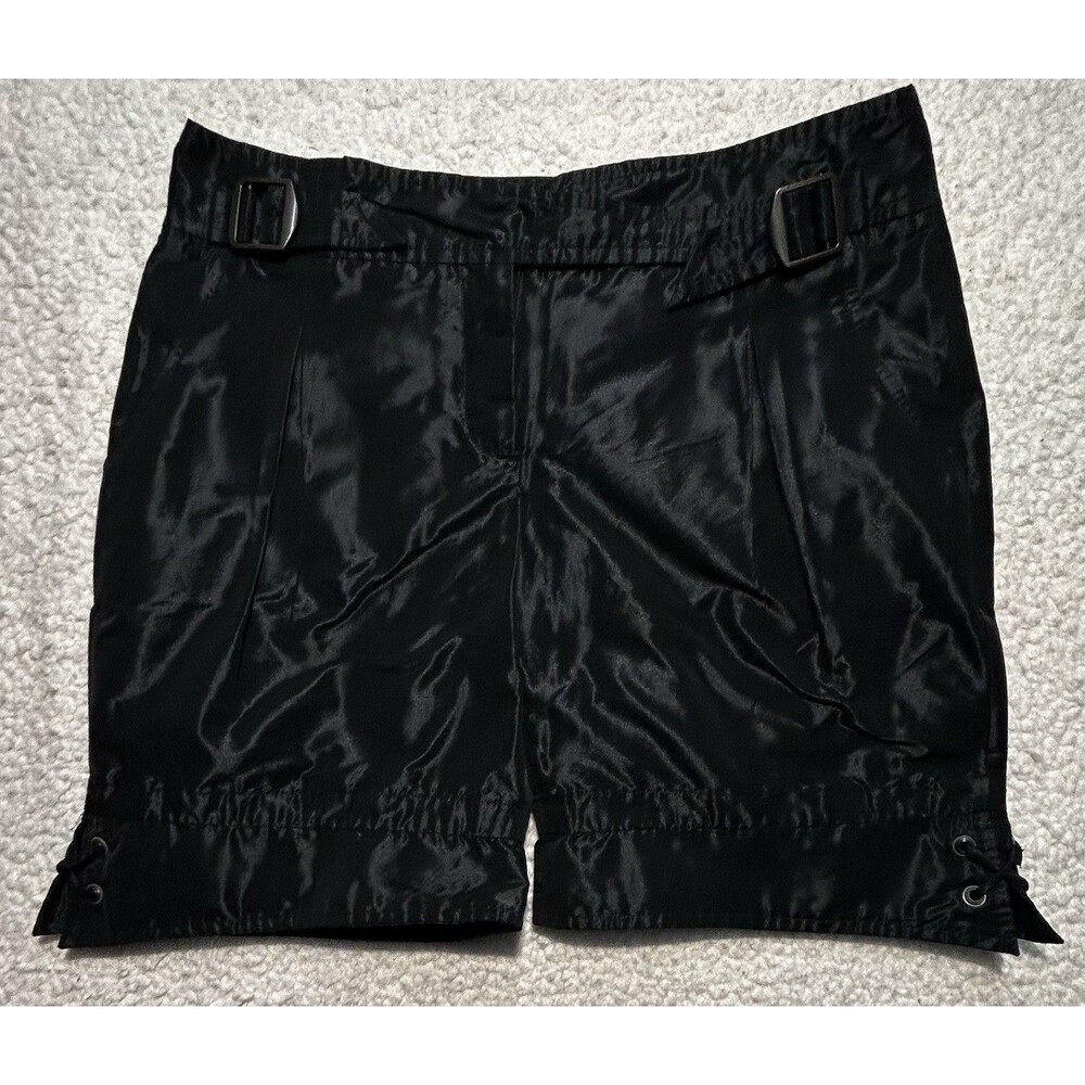 Ermanno Scervino Satin Bermuda Shorts Size IT 40 US 4 Black Lace Up As Is